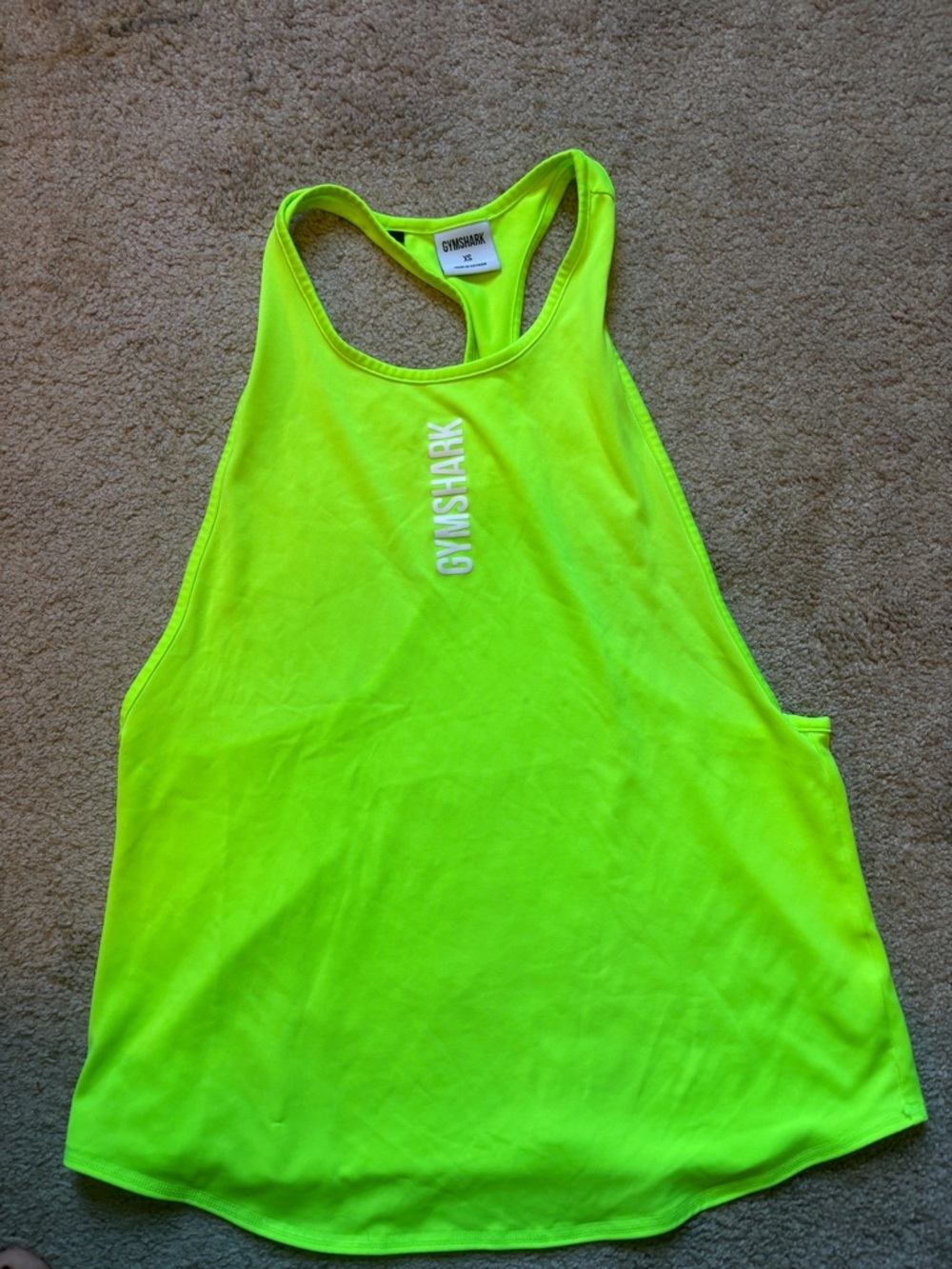 Gymshark Neon Yellow-Green Racerback Tank size XS
